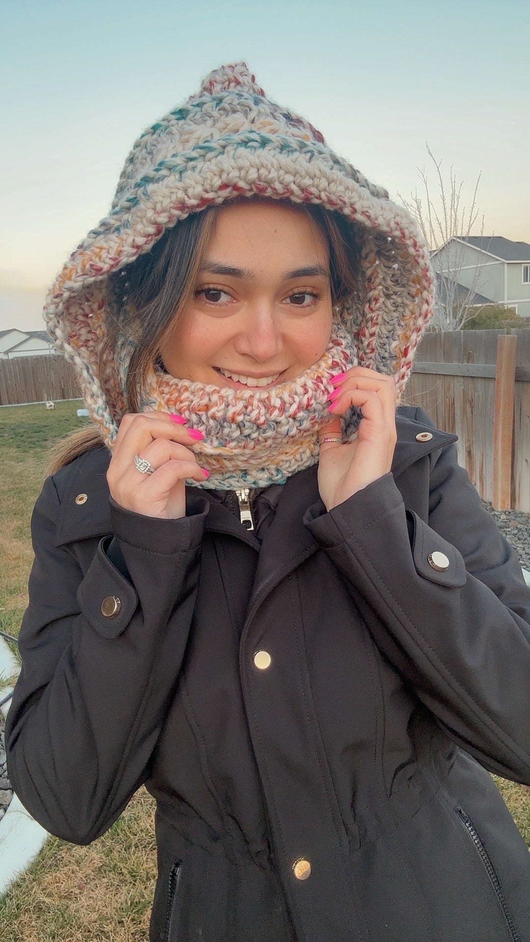 Starflake hooded scarf