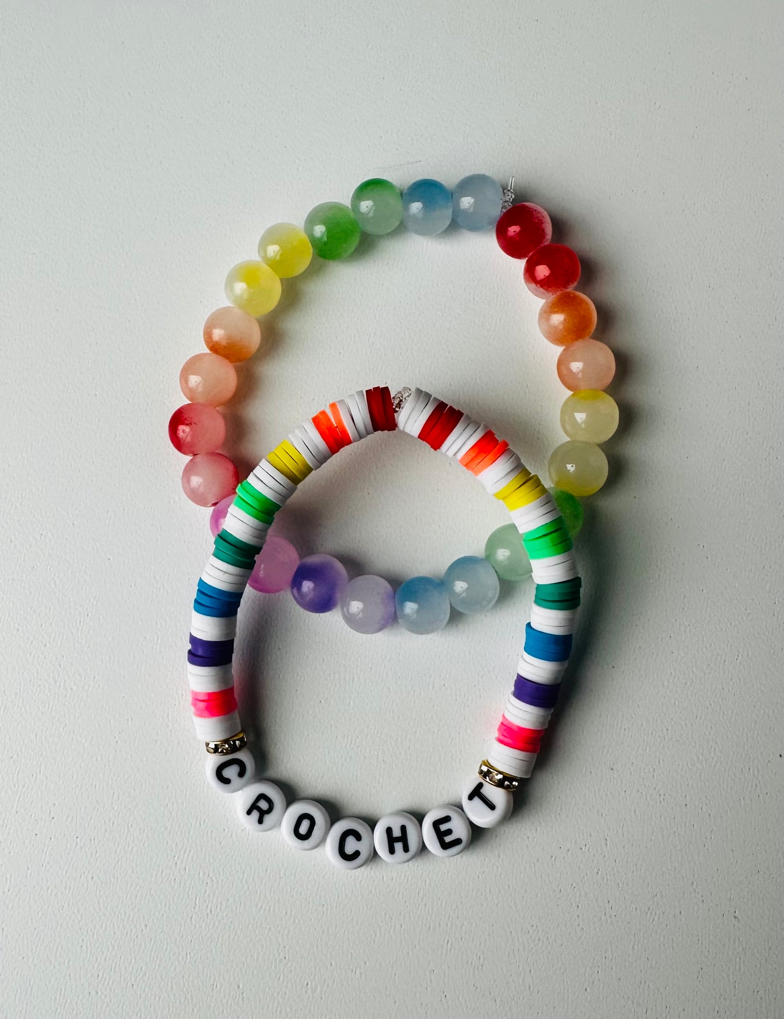 Crochet rainbow stack